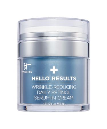 IT Cosmetics Hello Results Wrinkle-Reducing Daily Retinol Serum-in-Cream - Firming & Anti-Aging Retinol Face Cream with Niacinamide, Vitamin B5 & Vitamin E - 1.7 fl oz 1.7 Fl Oz (Pack of 1)