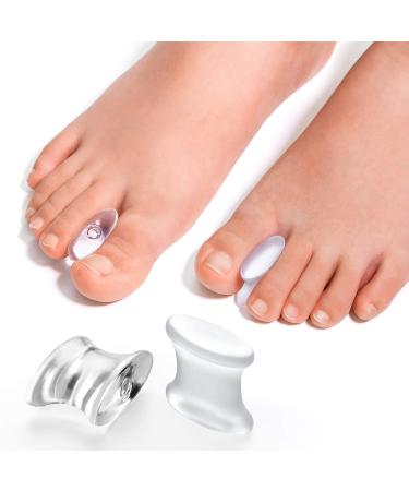 Promifun Gel Toe Separators to Straighten Overlapping Toes 12 Packs of Toe Spacers for Bunion and Corns Corrector Pads for Crooked Toes Calluses Bunions Claer