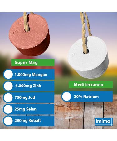 Imima Mineraleckstein Horse Starter Set | Biotin+ Zincoblock & Supermag | 4 Pack Salt Lick Stones for Horses Sheep & Goats - 3 kg Each - Buy Online on GoSupps.com