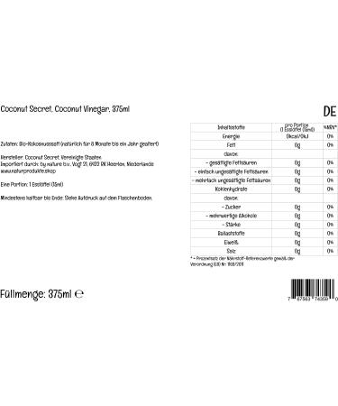 Buy Coconut Secret Raw Coconut Vinegar 12.7 fl oz - Organic & Unfiltered - Buy Online on GoSupps.com