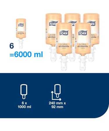  Tork Tork Luxury S4 Argan Vanilla 3-in-1 Hair and Body Shower Cream 6 x 1000 ml 424661 - Buy Online on GoSupps.com