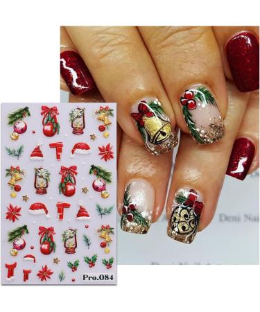 Christmas Nail Stickers 7 Sheets Self-Adhesive Nail Decal Santa Claus Gnome Tree Nail Art Decoration Design Supplies - Buy Online on GoSupps.com