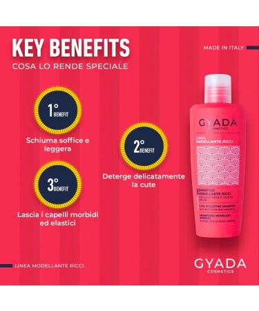  GYADA COSMETICS GYADA COSMETICS Curl Shaping Shampoo for Curly and Wavy Hair Gentle Cleansing Moisturizing Elasticizing Anti-Frizz Action Argan Oil 250 ml - Buy Online on GoSupps.com