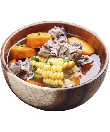 Salad Bowl Wooden Servers Bowls Rustic Style Fruit Bowls 800ML Cereal Bowls for Dessert Pasta Snack Home Kitchen Tableware (Size : 20 * 7cm) 20*7cm