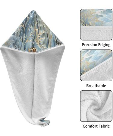 Golden White Forest Hair Towel 2 Pack - Super Absorbent Quick Dry Turbans for Women & Girls - Buy Online on GoSupps.com