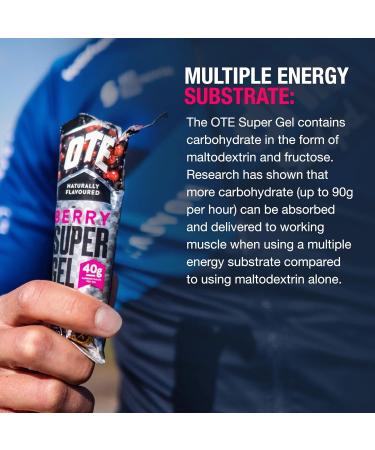 OTE Super Gel - Dual Source Energy for Endurance Sports - 40g Carbs - Box of 12 (Berry) - Buy Online on GoSupps.com