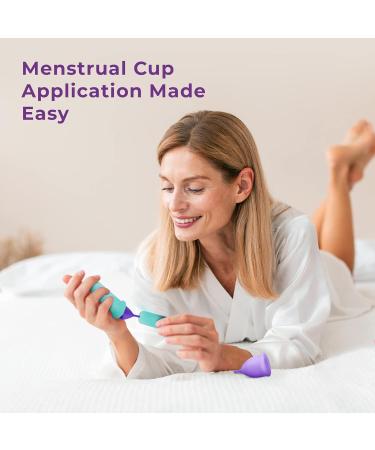 Ecoblossom Menstrual Cup Applicator Tool - Easy Insertion | Hygienic & Reusable | Compatible with Most Period Cups | Teal - Buy Online on GoSupps.com