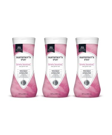 Summer's Eve Cleansing Wash, Simply Sensitive, 15 Oz, Pack of 3 15 Ounce (3pk) Simply Sensitive