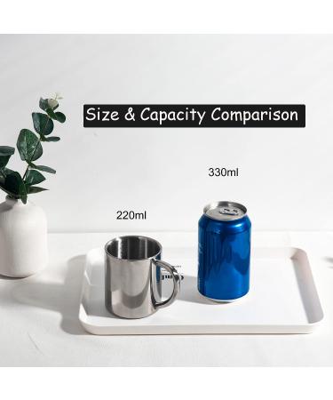 IMEEA 10oz Stainless Steel Camping Mug, Set of 2 - Double Walled Coffee Mugs with Handle - Silver Color, 10.0 Fluid Ounces - Buy Online on GoSupps.com