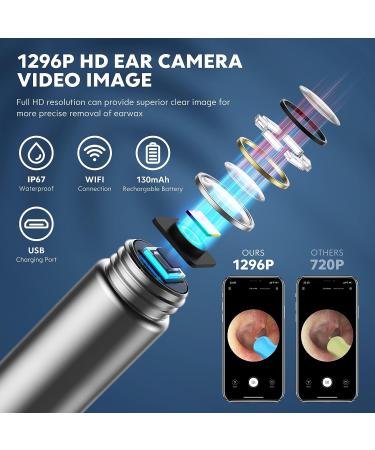 XLife Earwax Remover Tool with 1296P HD Camera and 6 LED Lights - Wireless Ear Cleaner for iPhone Android - IP67 Waterproof Otoscope Ear Wax Removal Kit - Buy Online on GoSupps.com