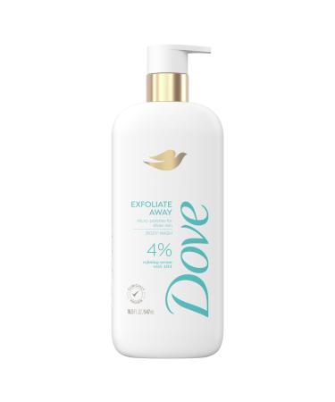 Dove Body Wash Exfoliate Away Micro-polishes for silkier skin 4% refining serum with AHA 18.5 oz