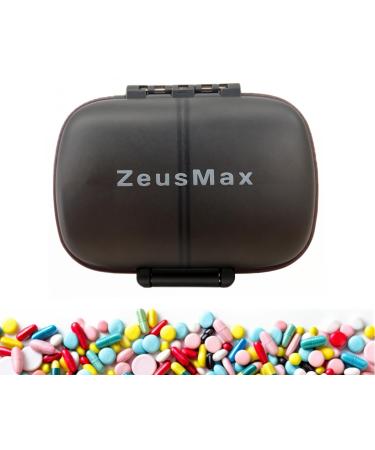 Pill Box Portable 8-Compartment with Removable Inner Lids Medicine Organizer for Travel and Daily Use Secure Waterproof Easy-to-Carry for Vitamins Supplements Medications or Jewelry
