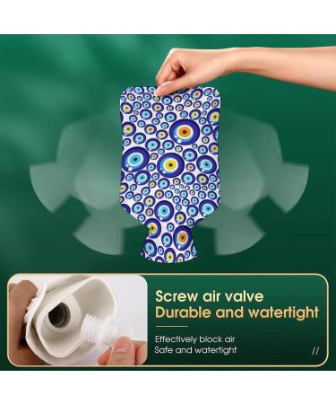 Blue Eyes Hot Water Bottle with Plush Cover - Cozy Bed Bottle & Hand Warmer for Adults & Kids | 26.5x15.3cm - Buy Online on GoSupps.com