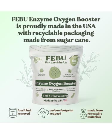 FEBU Enzyme Oxygen Laundry Booster 2lbs | Fragrance-Free Natural Stain Remover | Plant-Based Powder Detergent Booster | Safe for Clothes & Environment | Made in USA - Buy Online on GoSupps.com