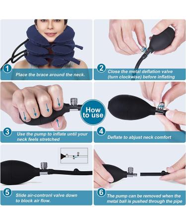 Buy Tkmars Adjustable Neck Traction Device - Inflatable Cervical Spine Relief for Travel & Office Painful Neck & Shoulder Support Blue - Buy Online on GoSupps.com