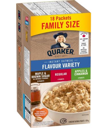 Quaker Instant Oatmeal Variety Pack 18 Packets 674g 3 Flavour Variety 504 g (Pack of 1) - Buy Online on GoSupps.com