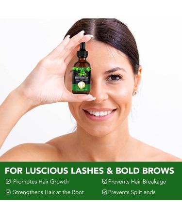 Jamaican Black Castor Oil Pure Cold Pressed Castor Oil for Eyebrows Eyelashes Hair Growth Nails and Skin with 1 Set of Eyebrow & Eyeliner Brushes 60ml - Buy Online on GoSupps.com