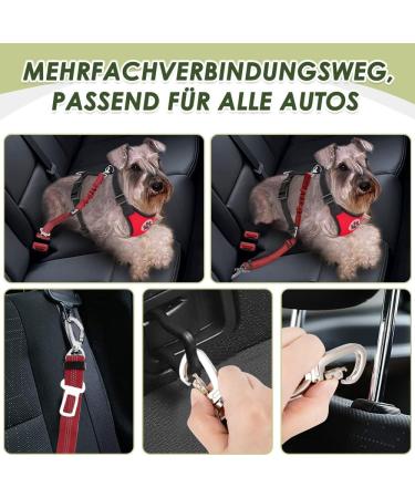Slowton Dog Harness with Seat Belt for Car - Breathable Design 2 Carabiner Hooks Red (L) - Secure & Comfortable Travel for Dogs - Buy Online on GoSupps.com