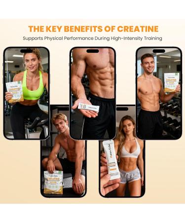 Creatine Monohydrate Micronized Powder - 10 Single-Serve Travel Packs 5g - Clean Unflavored Creatine for Men & Women to Muscle Growth Vegan Gluten-Free no Sugar 1.76 Ounce (Pack of 1) - Buy Online on GoSupps.com