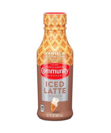 Community Coffee Vanilla Waffle Cone Iced Latte Ready To Drink 13.7oz Bottle - Pack of 12 | Vanilla Waffle Cone 13.7oz - Pack of 12 - Buy Online on GoSupps.com
