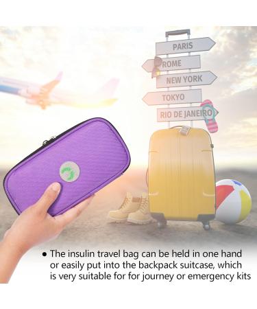 AYVANBER Insulin Cooler Travel Case with Temperature Display and 2 Gel Ice Packs - Purple - Buy Online on GoSupps.com