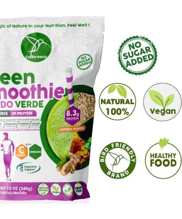 COLIBREECO Plant-Based Green Protein Powder 12 oz (Pack of 1) Superfood Protein with Spirulina Turmeric Ginger Probiotics for Digestive Support Nutrition & Energy. Vegan & Chemical-Free. - Buy Online on GoSupps.com