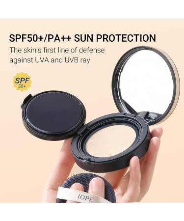 IOPE Perfect Cover Cushion SPF 50+ by Amorepacific | Natural Coverage Foundation for Sensitive Skin | Korean Skin Care Cushion - Buy Online on GoSupps.com