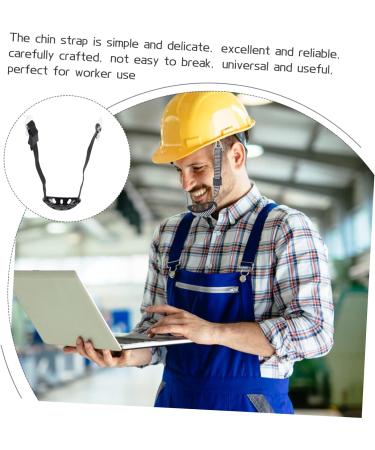 CLISPEED 2pcs Chin Strap Safety Helmet Chain Belt Set - Adjustable Black Plastic Cup Belt - Portable & Secure - 39.5X3.8cm - Buy Online on GoSupps.com