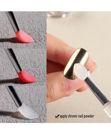 6Pcs Chrome Nail Powder Brushes - Silicone Head Applicators for Nail Art & Makeup | Reusable Nail Glitter Tools - Buy Online on GoSupps.com