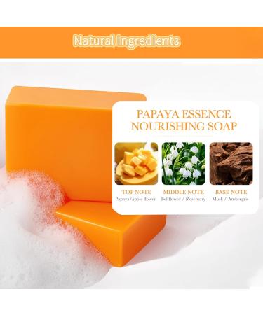 Natural Papaya Soap Bar for Face & Body - 2 PCS with Box | Moisturizing Cleansing Firm & Smooth Skin | All Skin Types - Buy Online on GoSupps.com