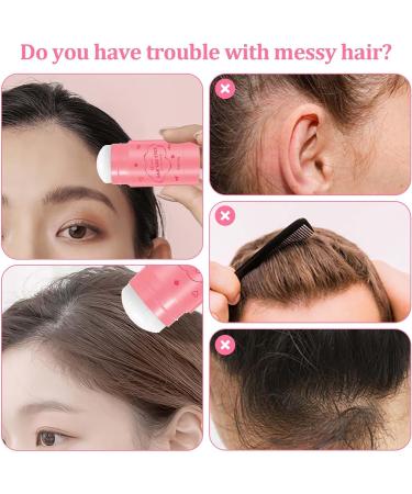 Hair Wax Stick with 2 Styling Sticks Long Lasting Styling Wax Stick For Hair Non-greasy Wax Stick For Hair Suitable For Smoothing Frizzy Hair Womens for Flyaways Hair Styling Bangs Styling Pink - Buy Online on GoSupps.com