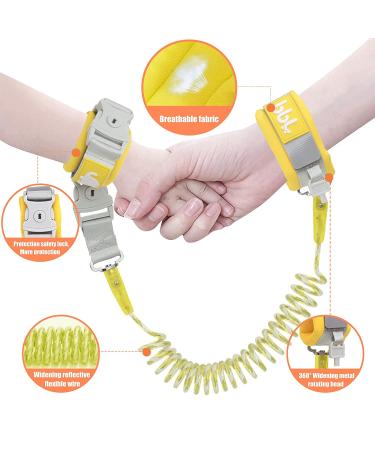 Toddler Safety Harness with Lock and Anti Lost Wrist Link, Reflective Tape Liner - Yellow Leash (6.5ft) - Buy Online on GoSupps.com