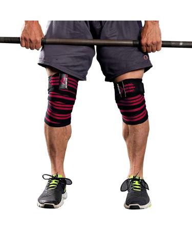 ACHIEVE FIT Knee Wraps for Weightlifting - Men and Women Knee Support - Compression for Powerlifting, Deadlifting, Squats - Prevent Injuries, Enhance Stability & Power - 72 Red/Black (Pair) - Buy Online on GoSupps.com