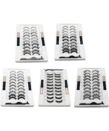 10 Pair Magnetic Eyelashes Magnetic Eyelash Kit Magnetic Eyeliner With Magnetic False Lashes Natural Look-No Needed Magnetic Eyeliner And Eyelashes Kit - Buy Online on GoSupps.com