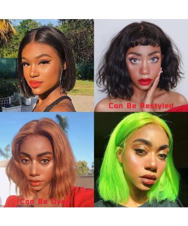 10 Inch Transparent Lace Front Bob Wig Human Hair - T Part Lace, Pre Plucked, 150% Density - Short Wigs for Black Women - Buy Online on GoSupps.com