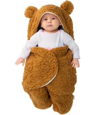 CUQOO Super Soft Newborn Baby Swaddle Suit in Brown | Thermal Swaddle Blanket | 100% Cotton Inside | Newborn Essentials - Buy Online on GoSupps.com