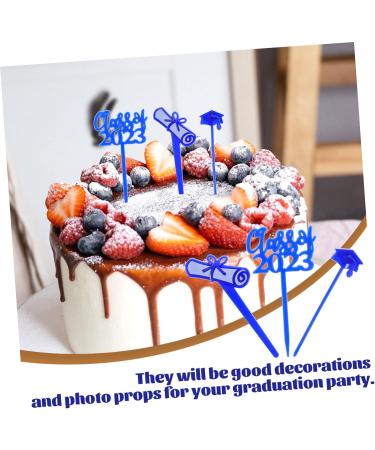 Toyvian 30pcs 2023 Graduation Cake Insert Graduation Dessert Topper 2023 Graduation Class of 2023 Decorations Graduation Cakes Toppers Graduation Cupcake Pick Cupcakes Graduate Delicate 7.6X4CM Blue - Buy Online on GoSupps.com