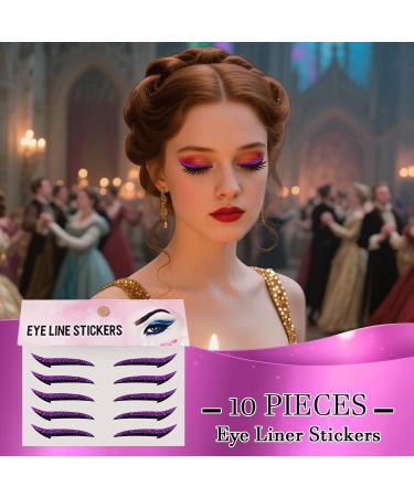 Autocollants Eyeliner Cils | D calque Fard Paupi res Femme - Adh sif Tenue Longue Bandes Pour Sorties Danse Voyage Sc ne M res Violet - Buy Online on GoSupps.com