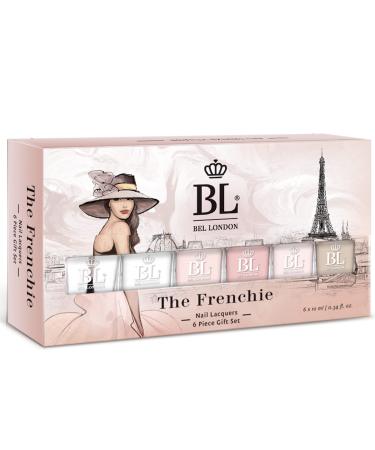 BL The Frenchie - The Perfect French Manicure Nail Polish Set - Luxury 6 Pack Multi-color Nail Varnish Set - Pro Quality Nude Nail Polish Set The Frenchie 10 ml (Pack of 6)