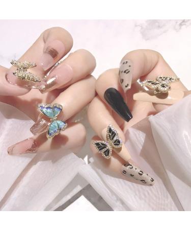 Tinsow 4 Pcs Butterfly Nail Art Diamonds - Gold Wedding Charms & Accessories - Buy Online on GoSupps.com