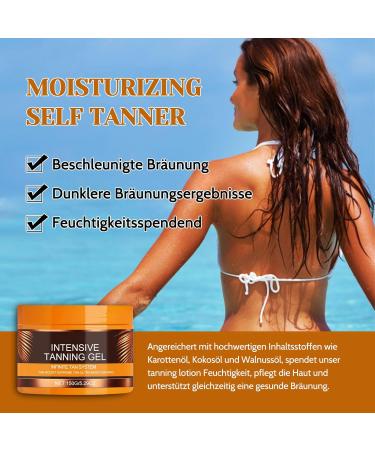 Shefve Intensive Tanning Gel | Carrot Oil Self-Tanner & Browning Accelerator | Luxurious Moisturizing 150g Cream - Buy Online on GoSupps.com