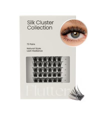 Cashmeren Silk Cluster Lashes DIY Individual Eyelashes At Home Extensions Full and Defined Lashes for Chic Medium Glam Versatile for Party or Everyday 72 Lash Clusters Lash Radiance D-14