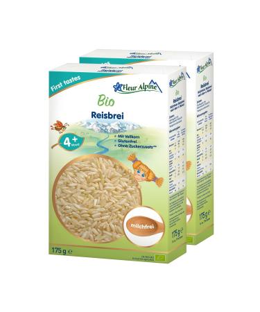 Fleur alpine bio rice baby muesli 2 pieces-delicious baby porridge for delicious smooth breakfast meals nutritious immediate gluten-free porridge from 4 months without added sugar |2 x 7 portions rice 2 pieces