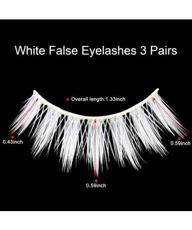 White False Eyelashes for Cosplay & Halloween | Natural Look Anime Makeup - 3 Pairs - Buy Online on GoSupps.com