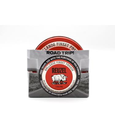 Reuzel 2025 Road Trip Red Pomade Medium Hold High Shine Pomade for men water soluble for a flexible highshine look 95 g + free travel pack of 35 g