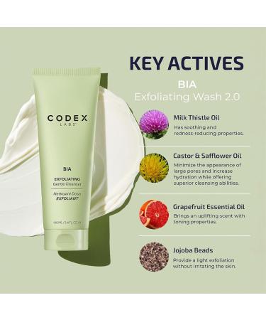 Codex Labs Bia 2.0 Skin Reset Duo Exfoliating Face Wash 2.0 (100ml) & Gentle Cleansing Oil 2.0 (30ml) - Creamy Cleanser Makeup Remover for Waterproof & Oil-Based Makeup - for Dry & Sensitive Skin - Buy Online on GoSupps.com