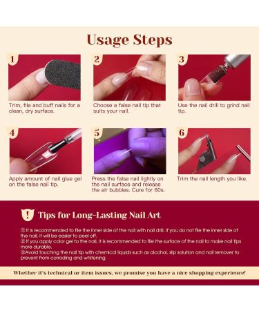 Rosalind Ballerina Nail Tips - 504pcs Clear Gel Fake Nails Full Cover 12 Sizes Long Coffin Shape for Women - Soft Acrylic Nail Art Accessories - Buy Online on GoSupps.com