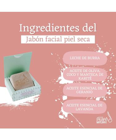  ALBA NATURA Alba Natura - Donkey Milk Soap for Dry Skin - Facial Soap with Olive Oil and Geranium - Specially formulated for dry skin - Moisturizing properties - 115g - Buy Online on GoSupps.com