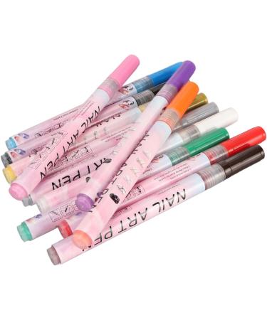 12 Pieces 3D Nail Polish Pens 0.5 mm Tip Bright Colours Easy to Use 3D Nail Art Pen Set for Party Family Salon - Buy Online on GoSupps.com