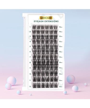 Lanciley Individual Lashes 72 Clusters | DIY Eyelash Extensions C/D Curl | Natural Soft & Reusable | Easy to Use | 10/12/14/15/16mm - L28 - Buy Online on GoSupps.com
